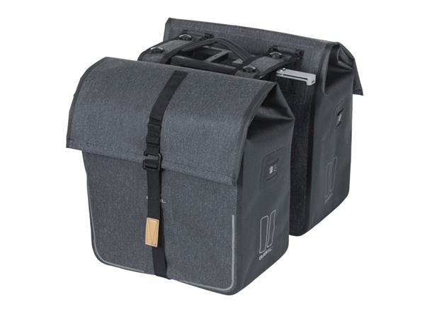 Basil Dobbel Sykkelveske MIK Urban Dry 2 x 25 liter, Grey 