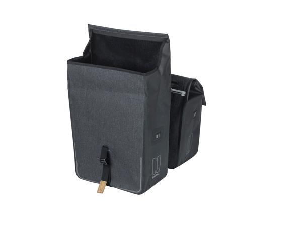 Basil Dobbel Sykkelveske MIK Urban Dry 2 x 25 liter, Grey 