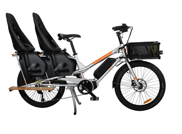 Yuba Kombi E5 Transportsykkel Shimano E5000 elsykkel, Silver 