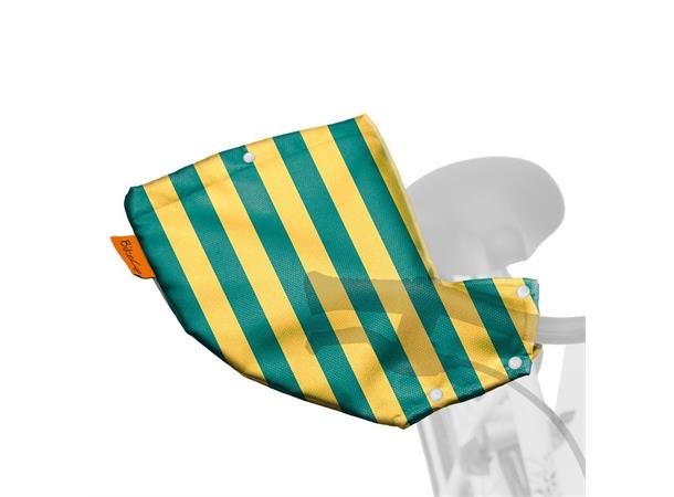 Bikecap håndvarmere Yellow Green Stripes Styrevotter