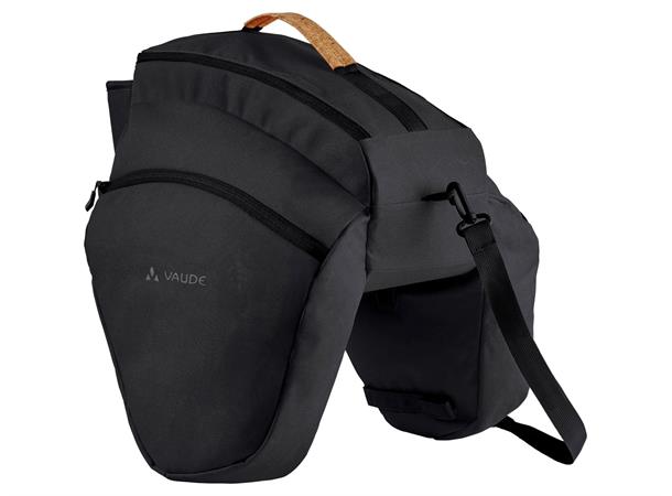 VAUDE Dobbel sykkelveske eSilkroad Plus 22 liter totalt, Black