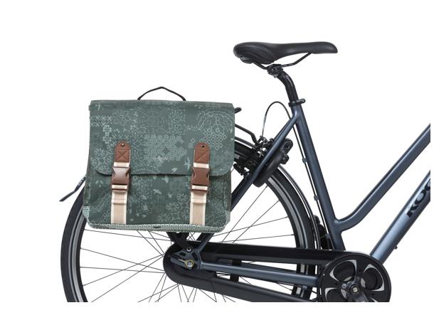 Basil Dobbel Sykkelveske MIK Boheme 2 x 17,5 liter, Forest Green 