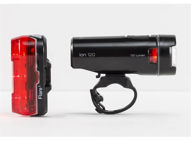 Bontrager Lykt Ion 120 + Flare 1 Sykkellys sett, 120 lumen