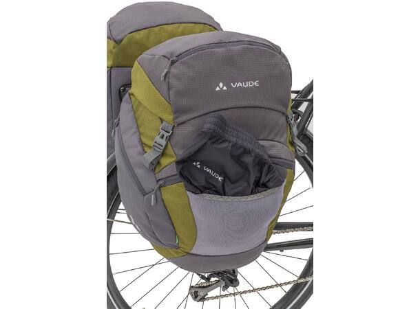 VAUDE Dobbel Sykkelveske OnTour Back 2 x 23 liter, Black/Carmine 