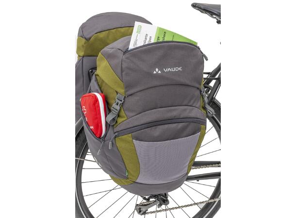 VAUDE Dobbel Sykkelveske OnTour Back 2 x 23 liter, Black/Carmine 