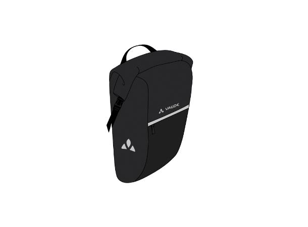 VAUDE Sykkelveske Road Master Roll-It 2 x 18+4 liter, Waxed, Black