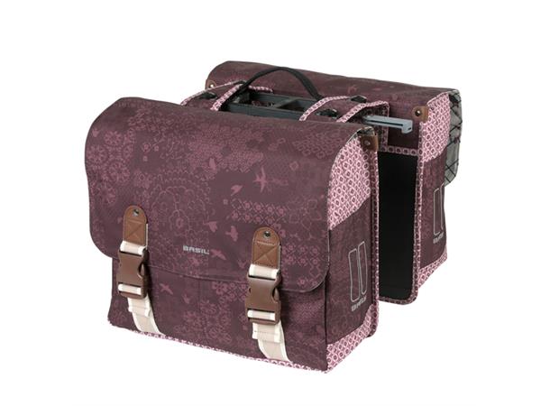 Basil Dobbel Sykkelveske MIK Boheme 2 x 17,5 liter, Fig Red 