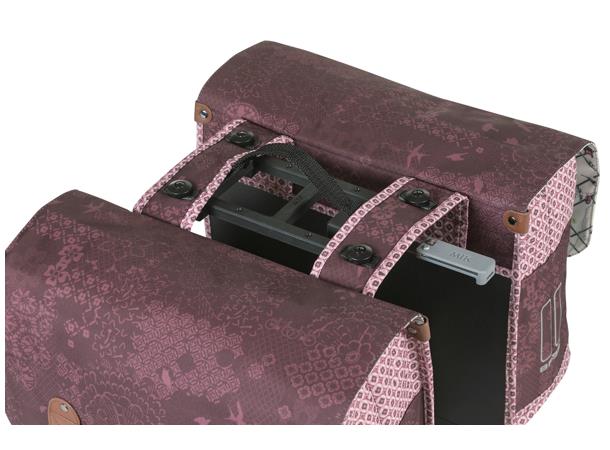 Basil Dobbel Sykkelveske MIK Boheme 2 x 17,5 liter, Fig Red 