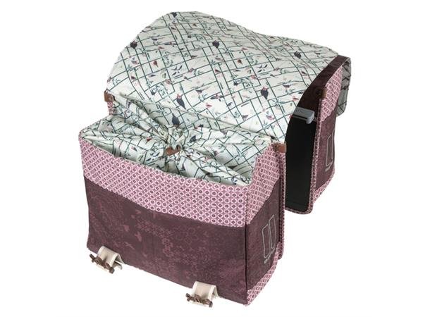 Basil Dobbel Sykkelveske MIK Boheme 2 x 17,5 liter, Fig Red 
