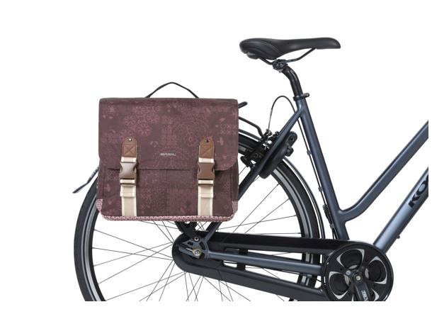 Basil Dobbel Sykkelveske MIK Boheme 2 x 17,5 liter, Fig Red 