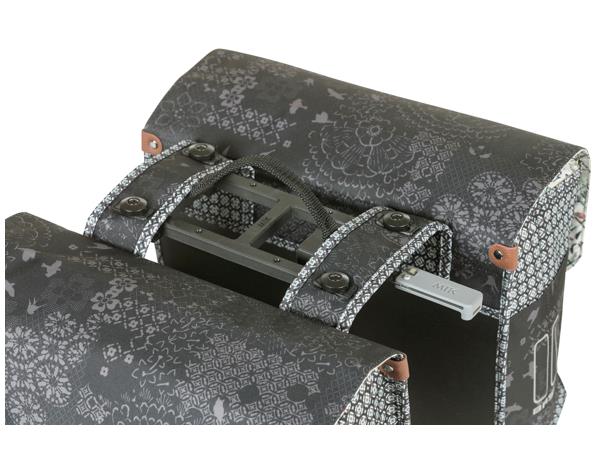 Basil Dobbel Sykkelveske MIK Boheme 2 x 17,5 liter, Charcoal 