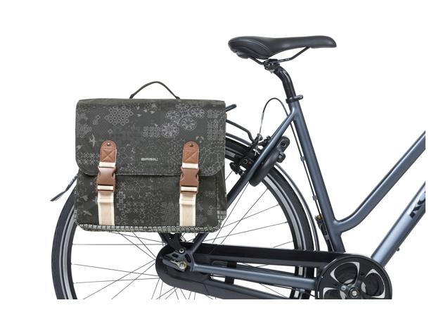 Basil Dobbel Sykkelveske MIK Boheme 2 x 17,5 liter, Charcoal 