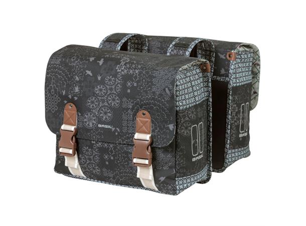 Basil Dobbel Sykkelveske Boheme 2 x 17,5 liter, Charcoal 