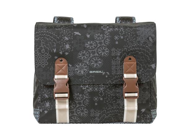 Basil Dobbel Sykkelveske Boheme 2 x 17,5 liter, Charcoal 