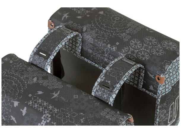 Basil Dobbel Sykkelveske Boheme 2 x 17,5 liter, Charcoal 
