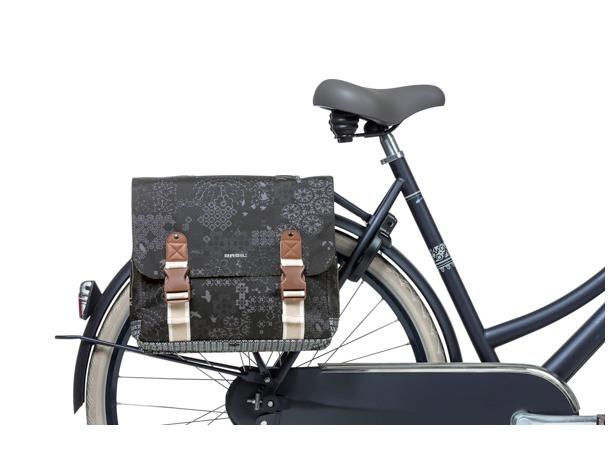 Basil Dobbel Sykkelveske Boheme 2 x 17,5 liter, Charcoal 