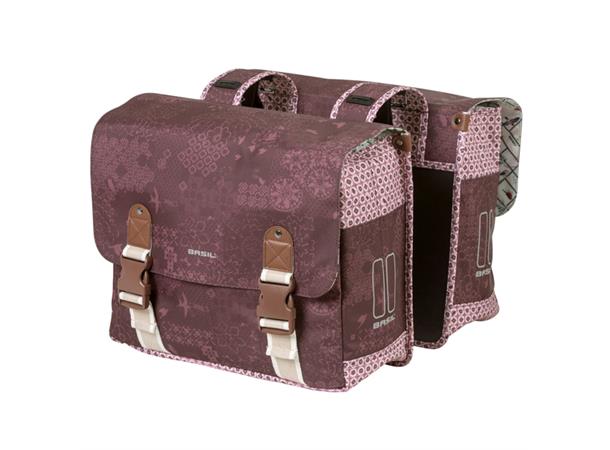 Basil Dobbel Sykkelveske Boheme 2 x 17,5 liter, Fig Red 
