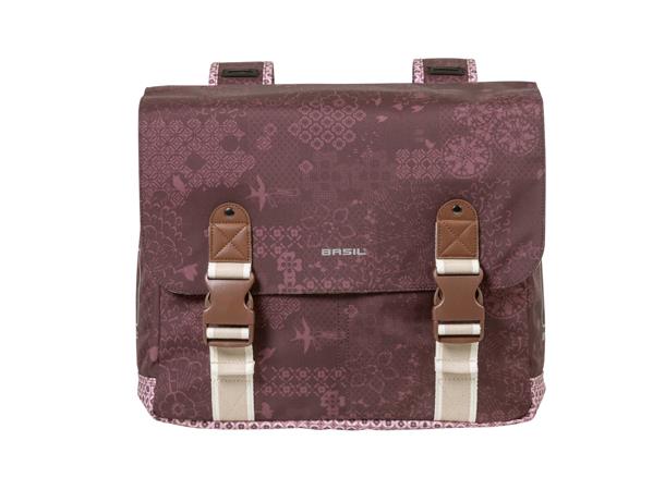 Basil Dobbel Sykkelveske Boheme 2 x 17,5 liter, Fig Red 