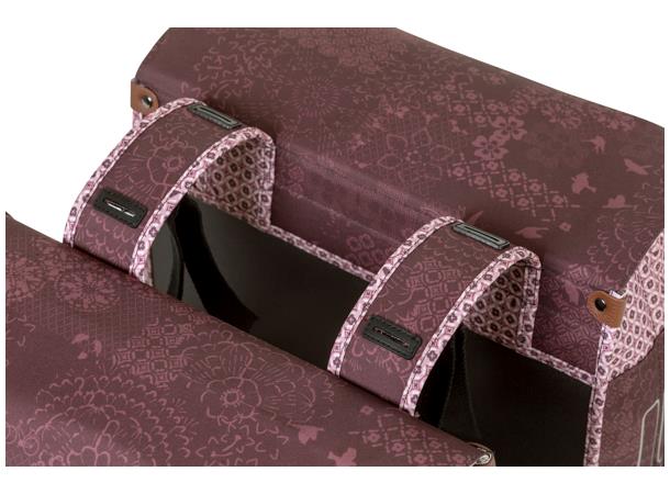 Basil Dobbel Sykkelveske Boheme 2 x 17,5 liter, Fig Red 