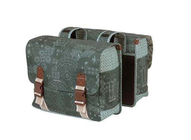 Basil Dobbel Sykkelveske Boheme 2 x 17,5 liter, Forest Green 