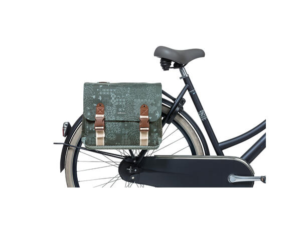 Basil Dobbel Sykkelveske Boheme 2 x 17,5 liter, Forest Green 