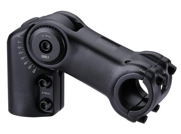 BBB Stem HighFix BHS-34 Justerbar 80 mm 25.4 x +60/-40 x 80 mm, sort, alu 