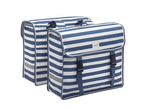 New Looxs Dobbel sykkelveske Fiori 2 x 15 liter, Blue stripe 