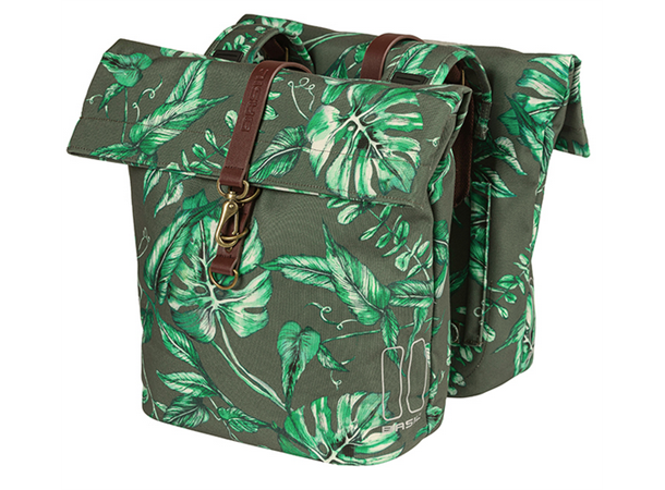 Basil Dobbel Sykkelveske Ever Green 2 x 16 liter, Thyme Green 