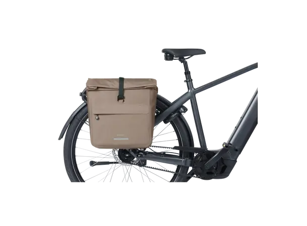 Basil Dobbel Sykkelveske Urban Dry Neo 46-52 liter, Sage Brown 