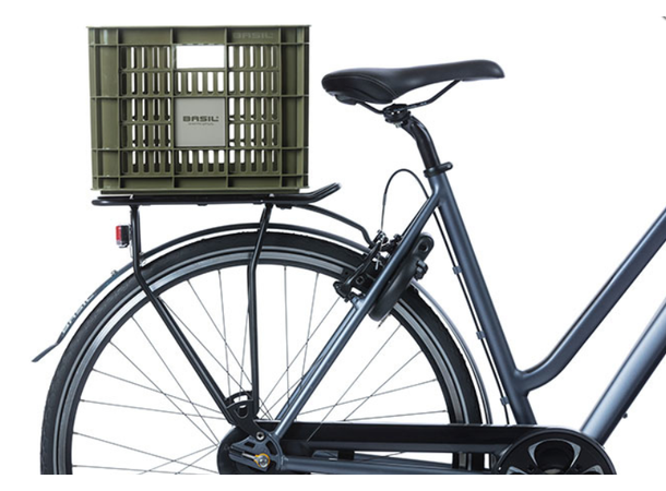 Basil Sykkelkurv Kasse MIK Medium 29,5 liter, Moss Green 