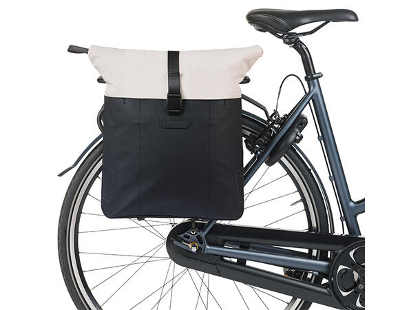 Basil Sykkelveske Vive Shopper 15-20 liter, Off-White/Black 