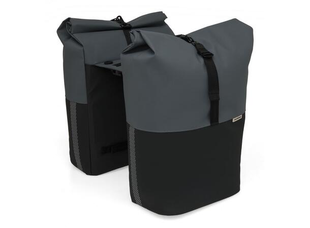 New Looxs Dobbel Sykkelveske MIK Nyborg 17 x 2 liter, Dark Grey Black 