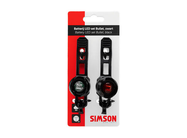 Simson Lykt Bullet LED Sykkellys sett 