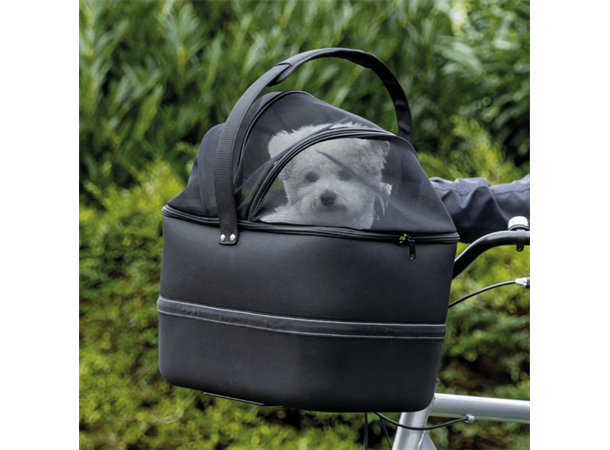 Trixie Hundekurv i nylon Svart, festes på styret, 47 x 29 x 41 cm 