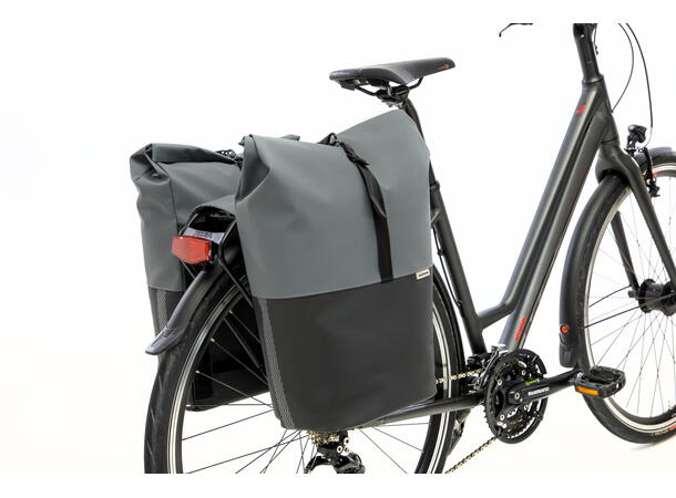 New Looxs Dobbel Sykkelveske Nyborg 17 x 2 liter, Dark Grey Black 