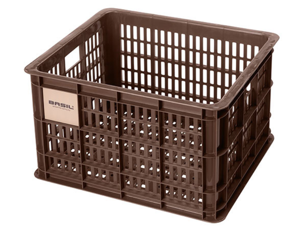 Basil Sykkelkurv Kasse MIK Medium 29,5 liter, Chocolate Brown 