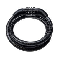 Pivial Sykkellås City Coil 100 cm, Kode, Kabellås, Black