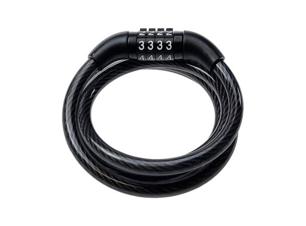 Pivial Sykkellås City Coil 100 cm, Kode, Kabellås, Black 