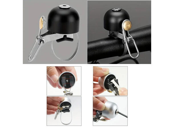 Ringeklokke Alu Mini-Dome Svart 