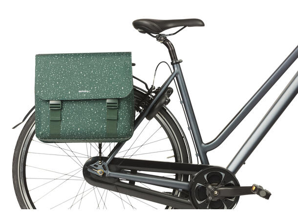 Basil Dobbel Sykkelveske Flair 2 x 17,5 liter, Green 