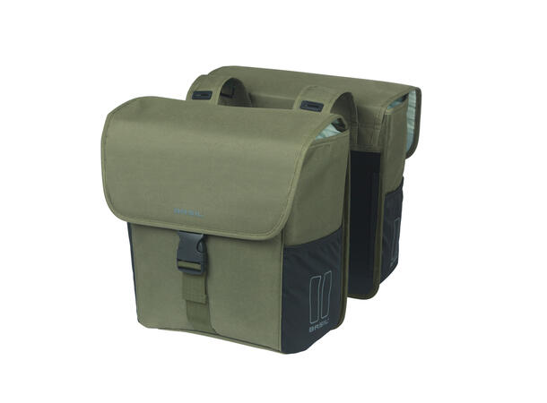 Basil Dobbel Sykkelveske Go 2 x 16 liter, Dark Green 
