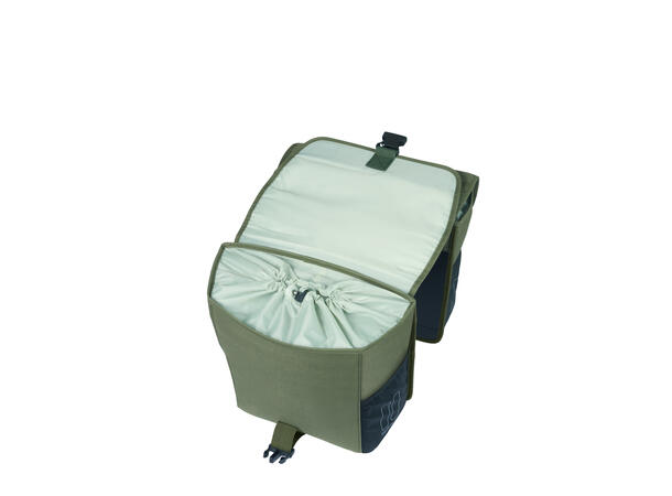 Basil Dobbel Sykkelveske Go 2 x 16 liter, Dark Green 