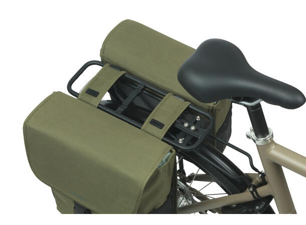 Basil Dobbel Sykkelveske Go 2 x 16 liter, Dark Green 