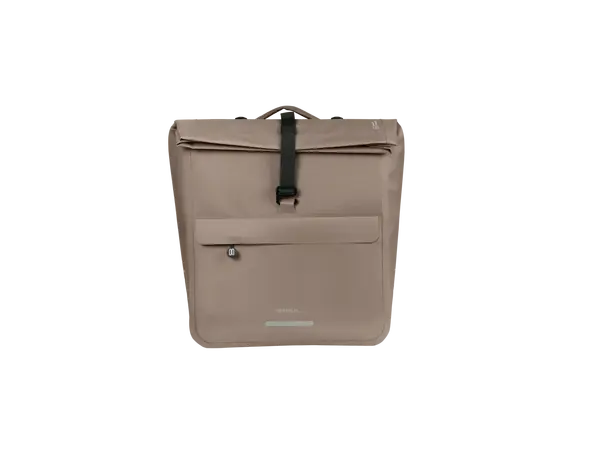 Basil Dobbel Sykkelveske Urban Dry Neo 46-52 liter, MIK, Sage Brown 