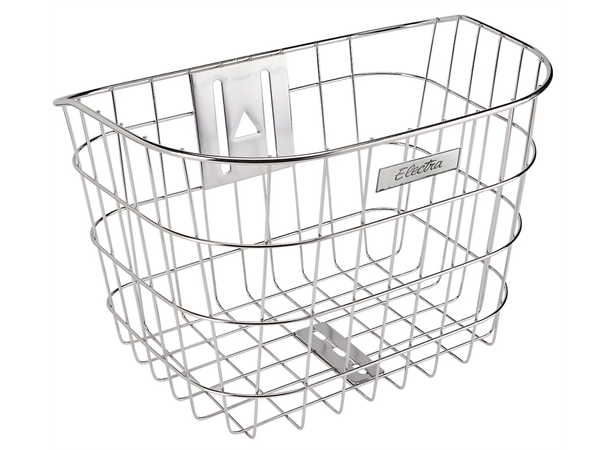 Electra Sykkelkurv Stainless Sølv Permanent feste inkludert 