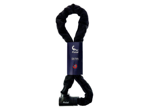 Pivial Elsykkellås City Chain 28570 ART2 110 cm, Nøkkel, Kjettinglås, Black 