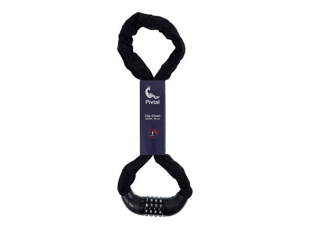 Pivial Sykkellås City Chain 28535 90 cm, Kode, Kjettinglås, Black 