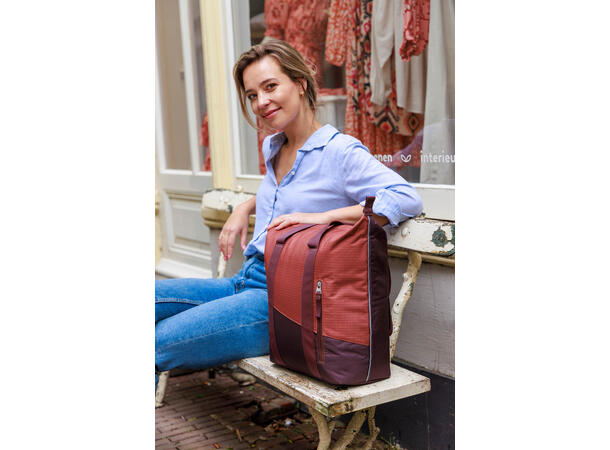 New Looxs Sykkelveske Oslo Shopper Kota 24 liter, Burgundy Rust 