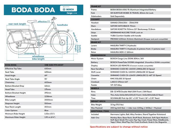 Yuba Boda Boda Transportsykkel Bosch Smart Cargo Line elsykkel, Dusk 
