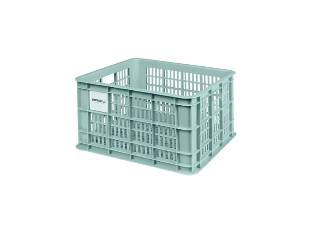 Basil Sykkelkurv Kasse MIK Medium 29,5 liter, Silver Blue 